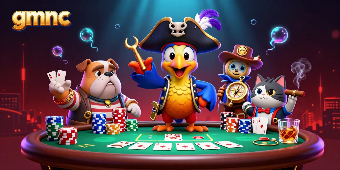 Experience gmnc with a thrilling poker showdown featuring pirate characters and vibrant gaming elements.