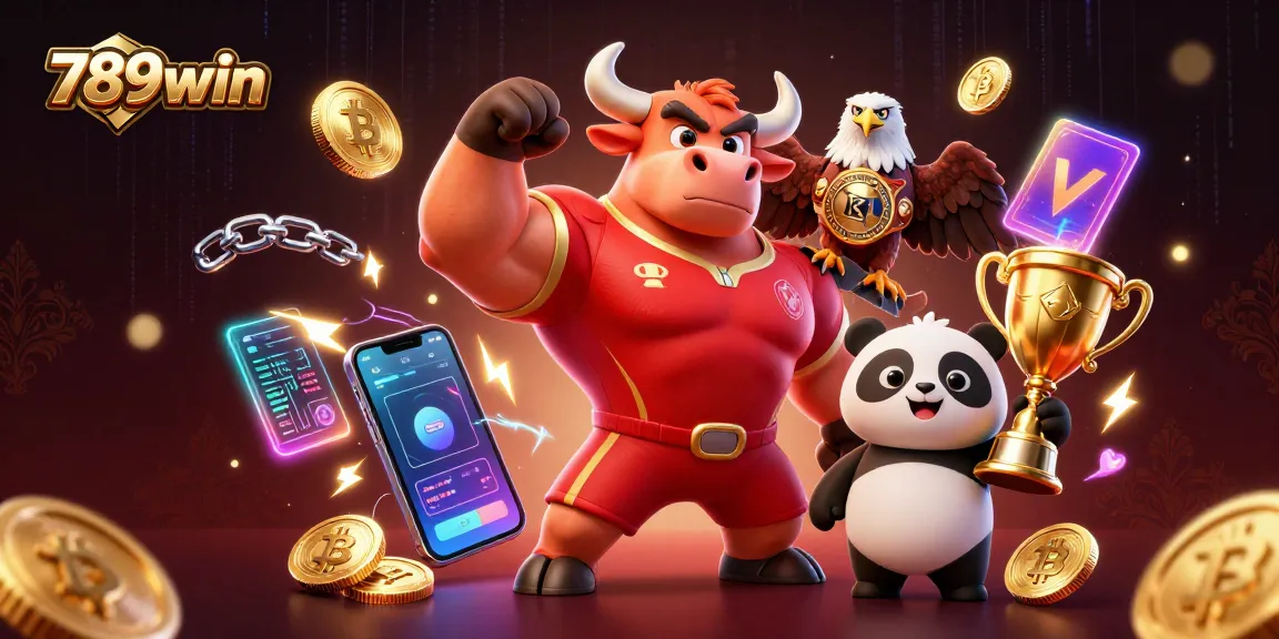 Experience exciting wins at 789win with vibrant casino characters and elements in this engaging 3D illustration.