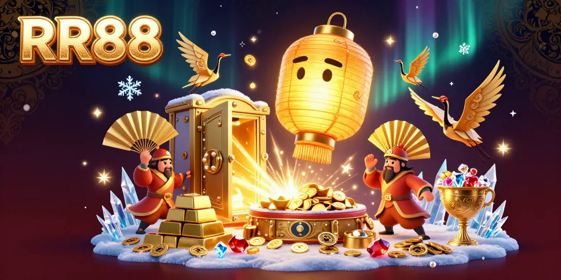 Experience the thrill of RR88 with enchanting golden lantern spirits illuminating the casino universe.